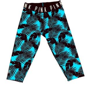 PINK Victoria’s Secret Ultimate Tropical Palm Cropped Leggings, Small